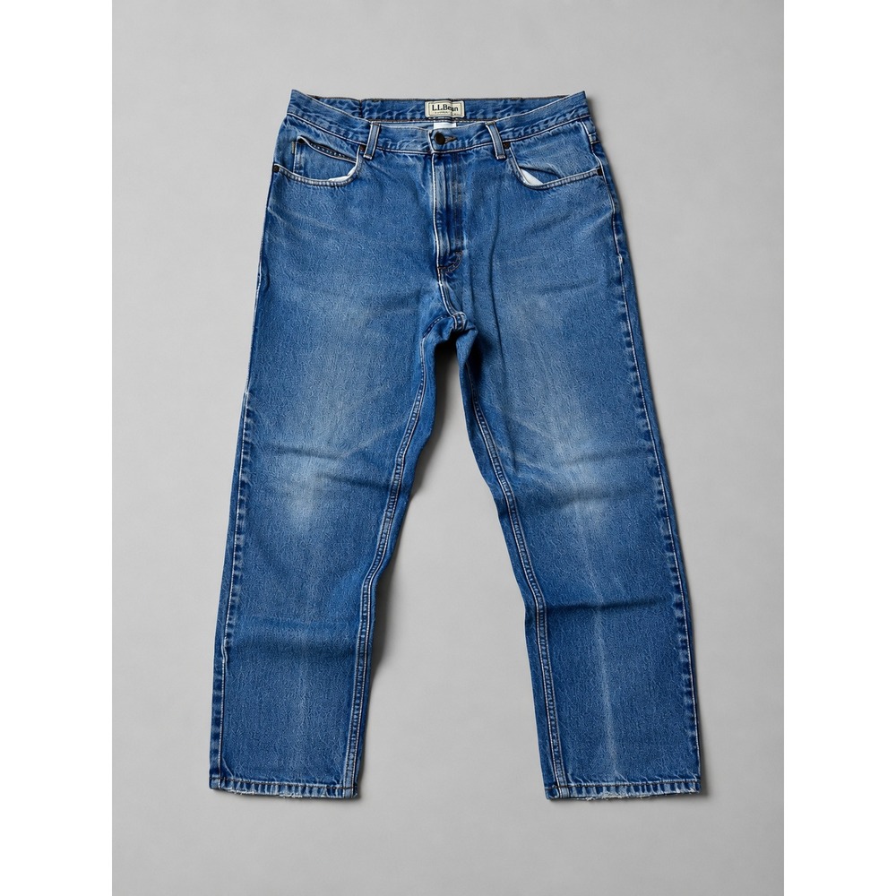 L.L.Bean Classic Fit Jeans Men's 35x29 Blue Denim Straight Leg 100% Cotton
